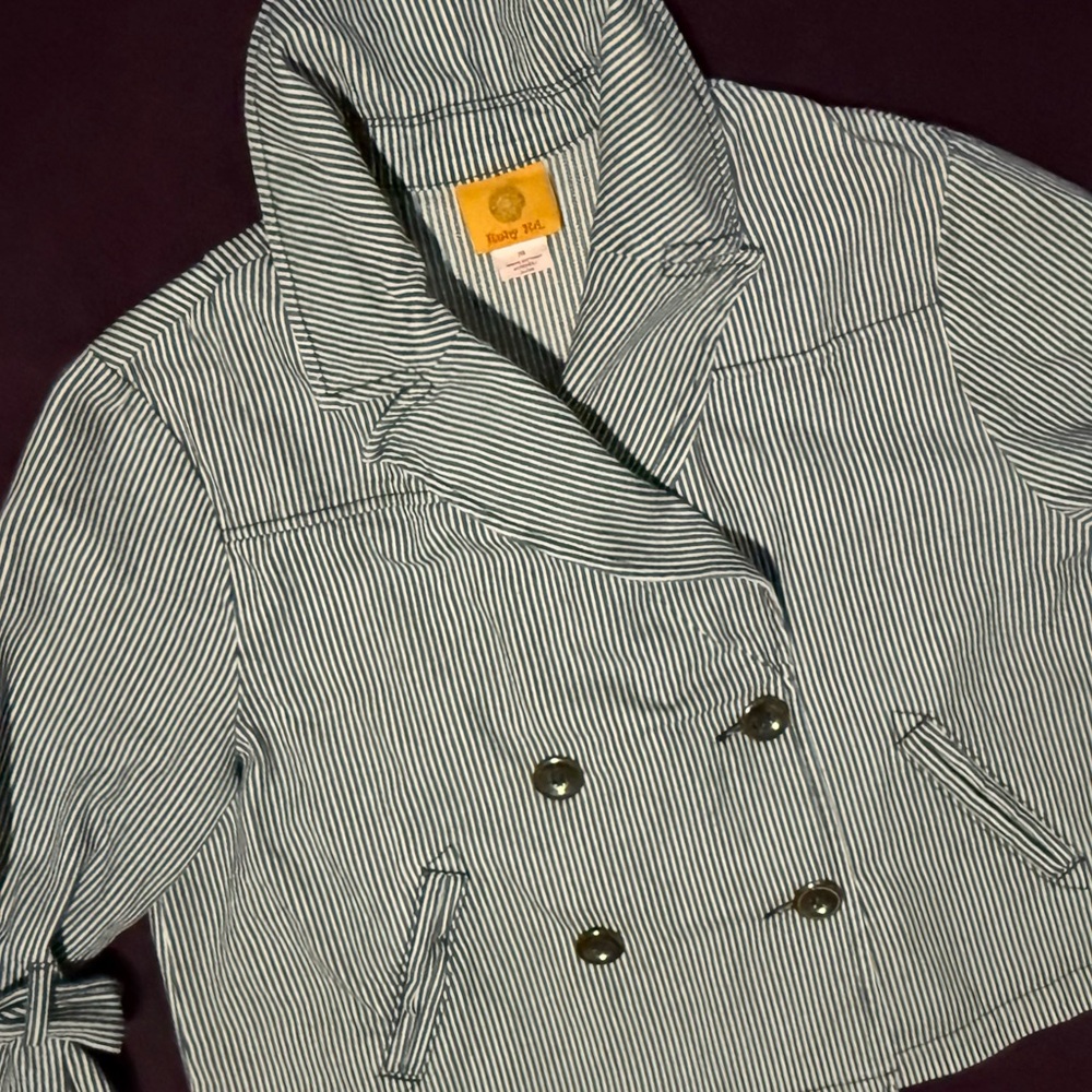 Ruby Rd. Navy and White Striped Jacket